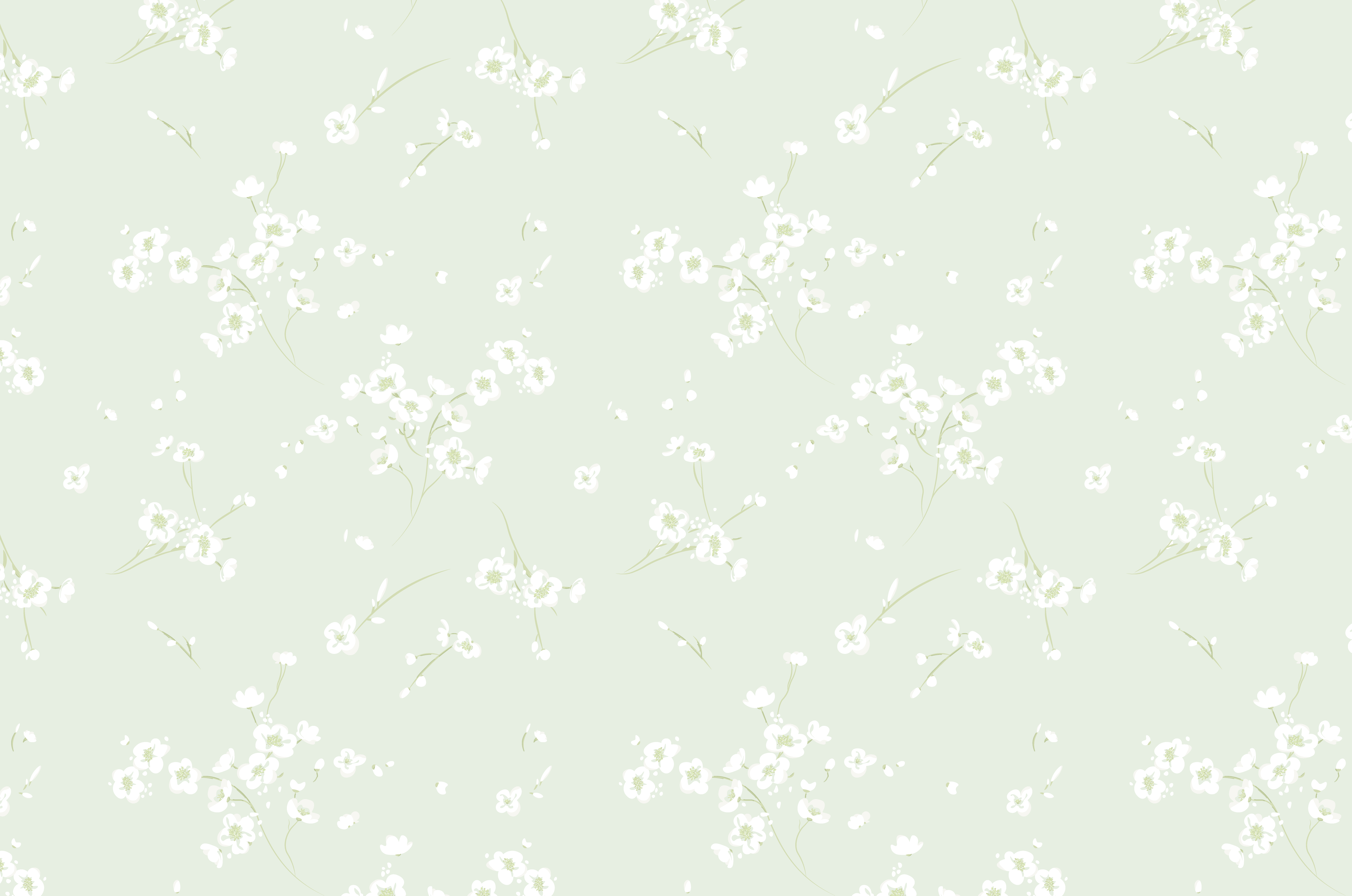 Tie Side Scrunch Panty Mint Green Floral